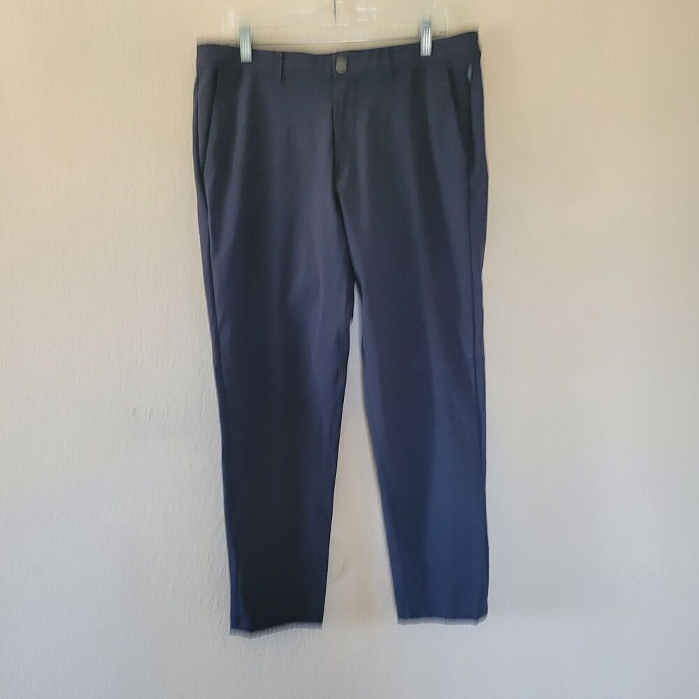 Lululemon Commission Slim Fit Black Pants Size 34 Warpstreme Golf Chino M5522S